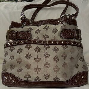 Genna De Rossi Elegant Brown Patterned Women's Handbag